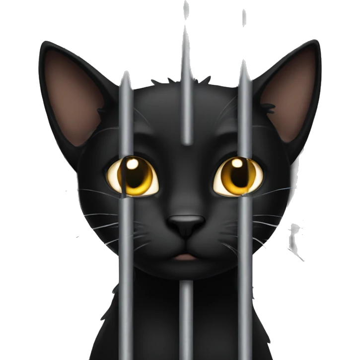 Black cat in jail emoji