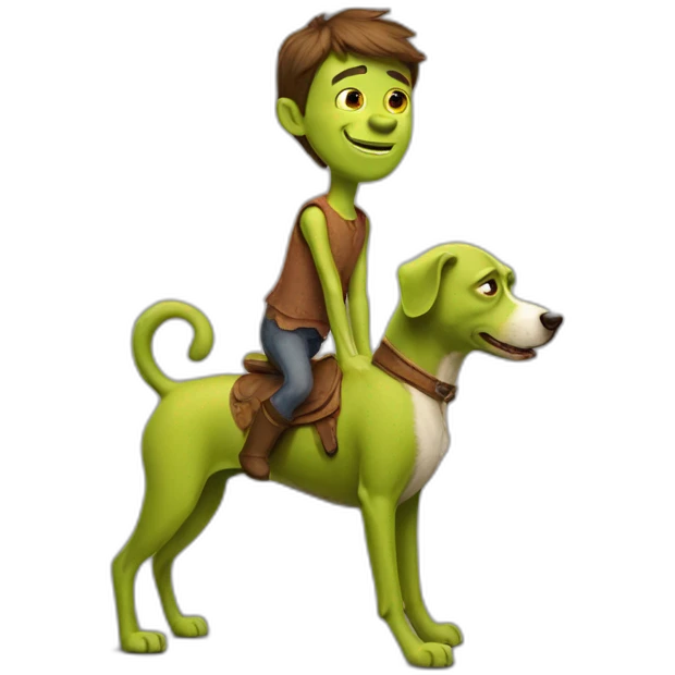 skinny-shrek-riding-dog emoji