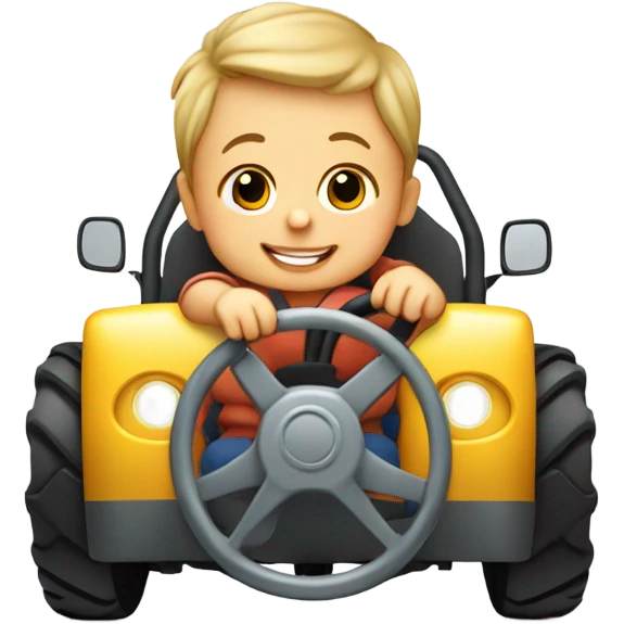 Baby driving tractor  emoji