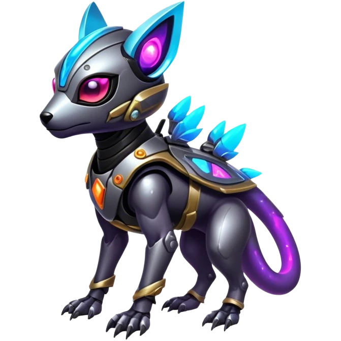 Epic Edgy Cute Vibrant Dark Nebula Modern Vernid-Protogen-creature-animal, full body emoji