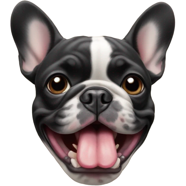 French bulldog with tongue out emoji