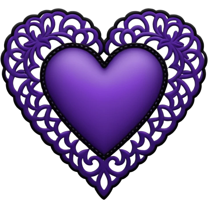 black and purple lace heart emoji