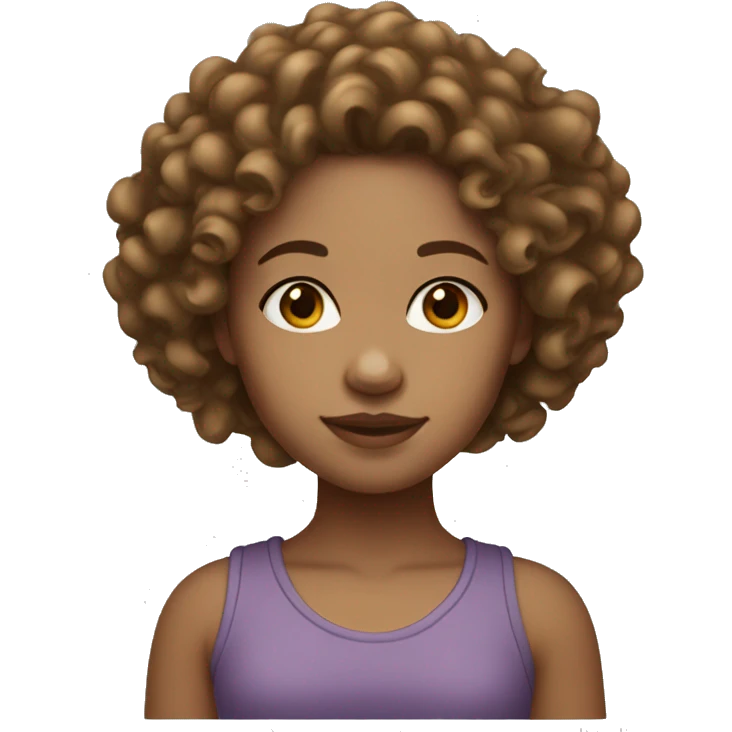 light skin girl with curly brown hair emoji
