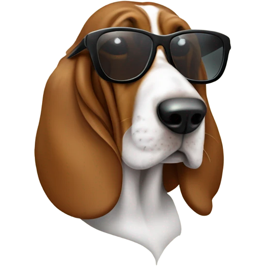 Basset hound with sunglasses emoji