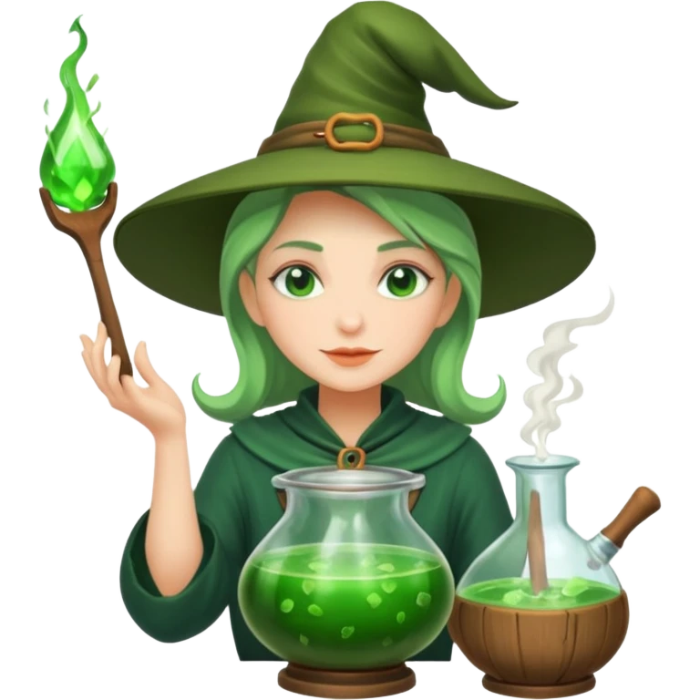 green witch cooking potion emoji