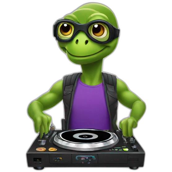 Dj turtle  emoji