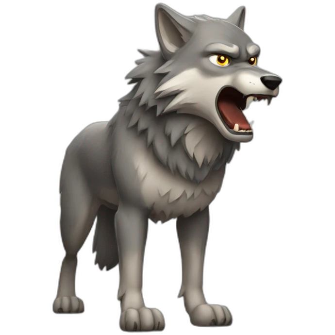 Angry wolf full body emoji