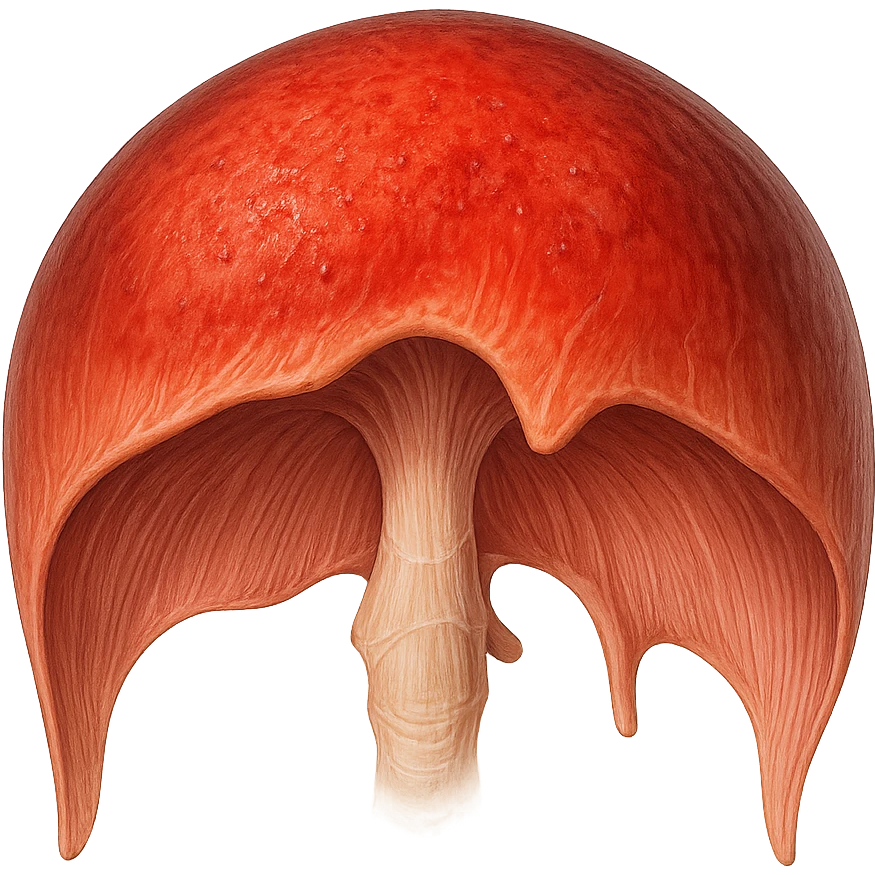 diaframma umano anatomico infiammato, isolato su sfondo bianco emoji
