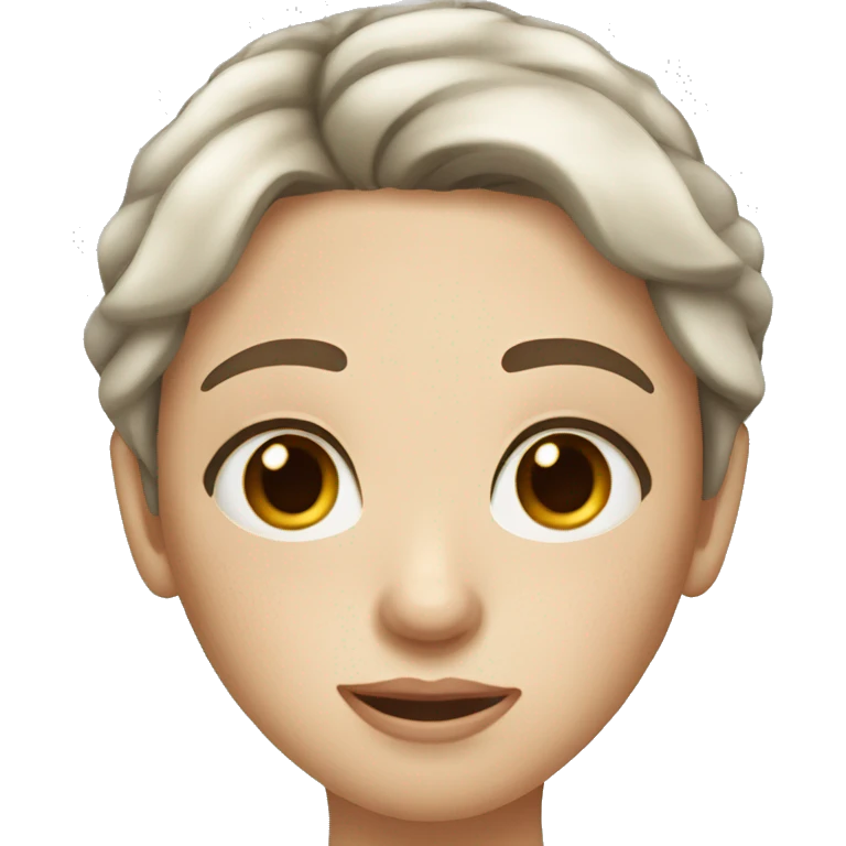Pale women with dark brown hair freckles and hazel eyes  emoji