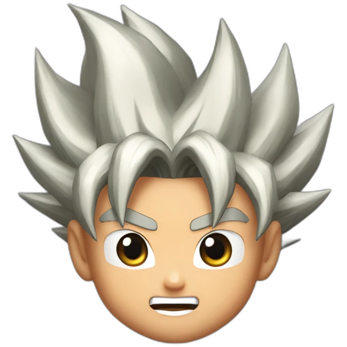 Super saiyan goku in the style of a Memoji emoji