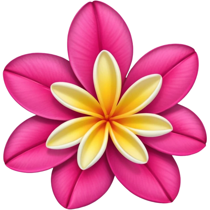 frangipani flower, hot pink emoji