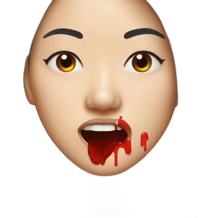 asian woman nosebleeding emoji