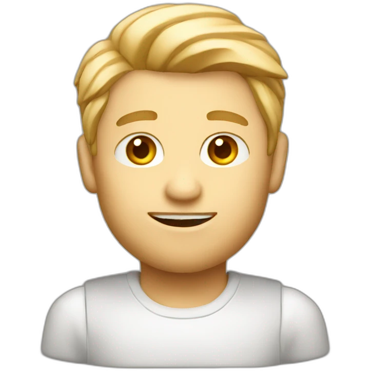 Blond man programmer with hazelnut emoji