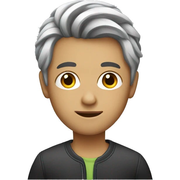 designer with laptop with simple hair style and he is a boy emoji