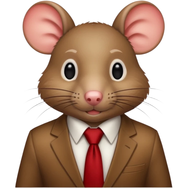 rat wearing  red tie emoji