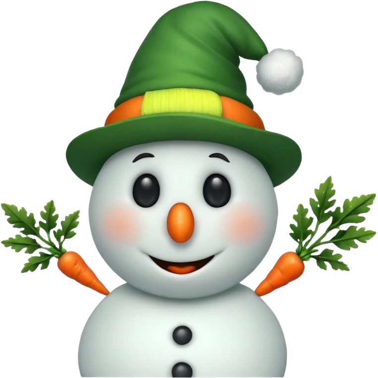 snowman wearing green hat emoji
