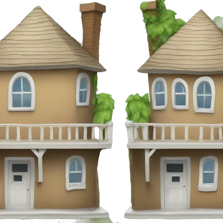 two houses next to eachother butt theyre completely separate and vacation hoes emoji