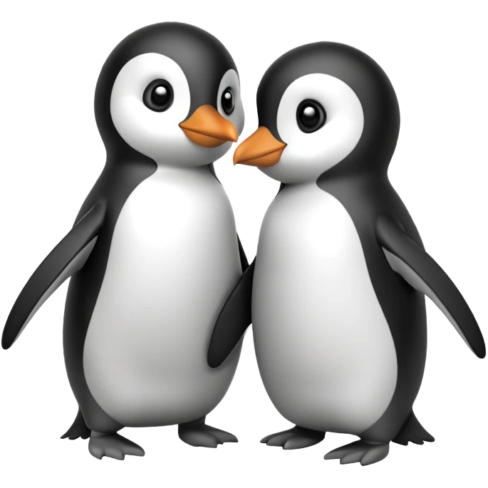 Two penguin friends playing emoji
