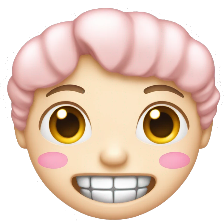 Light pink heart eyes face with braces  emoji