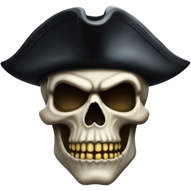 Dark mean pirate skull emoji