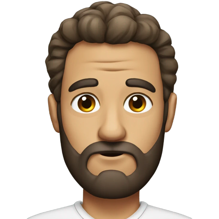 Caught with bushy eyebrows in a Italian beard emoji