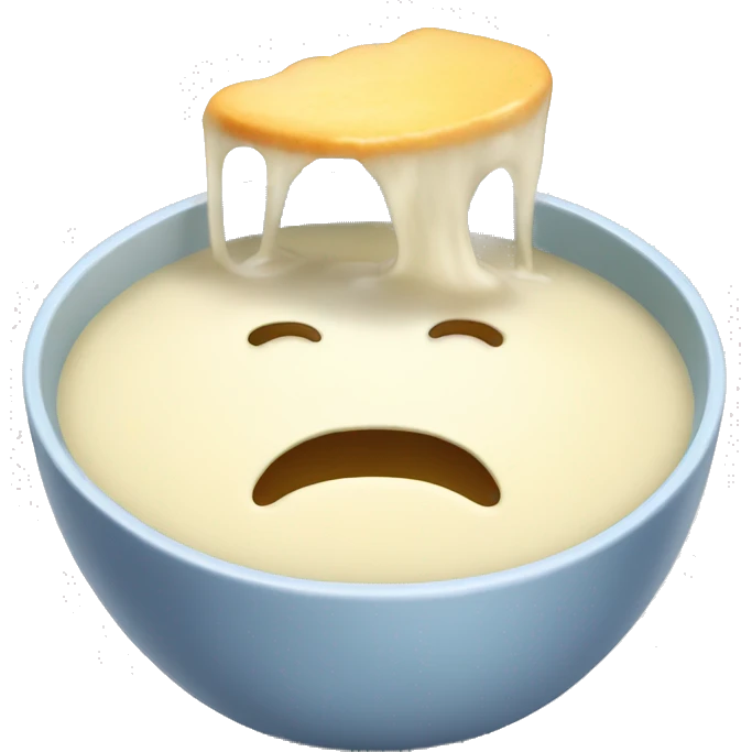 Eating white soup face, white soup in mouth emoji