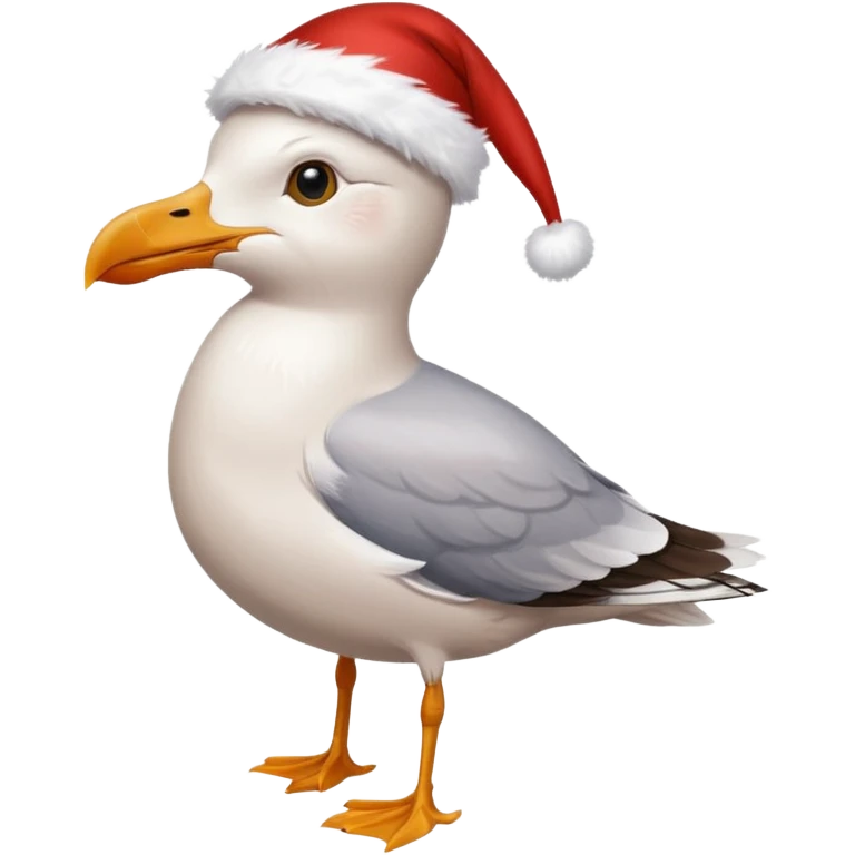 Seagull with a xmas hat emoji