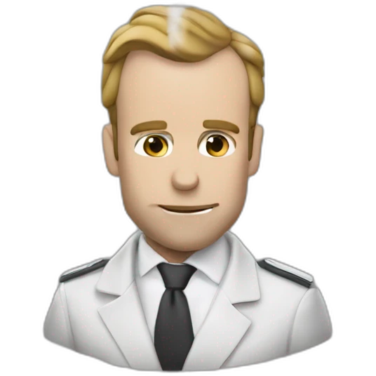 Macron torse nu en train de fumer emoji