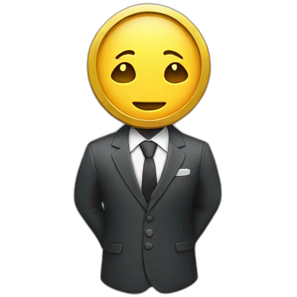 coin wearing a suit emoji