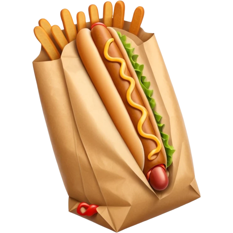 Hot dog with a bag emoji