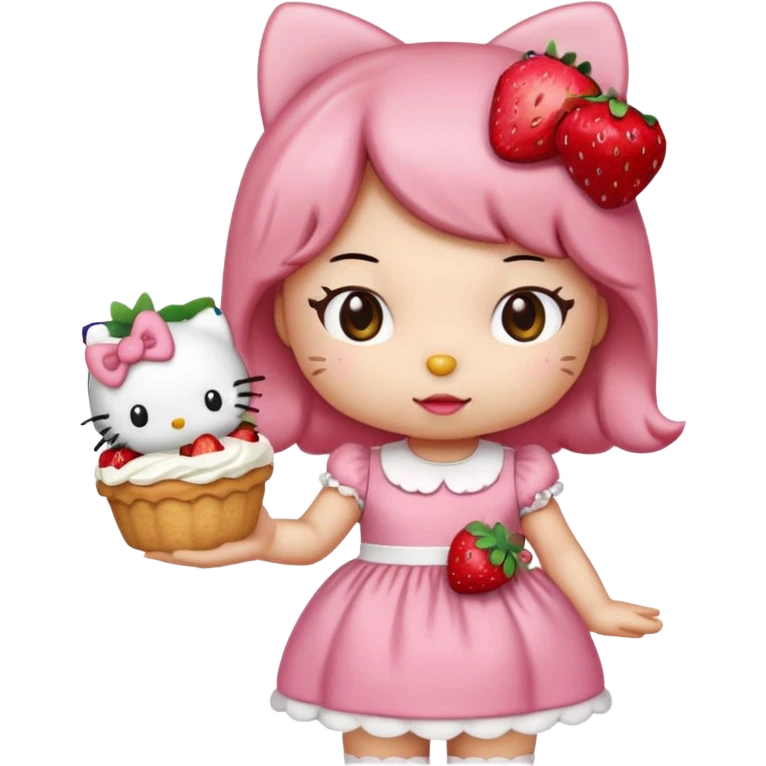 hello kitty strawberry shortcake pink emoji