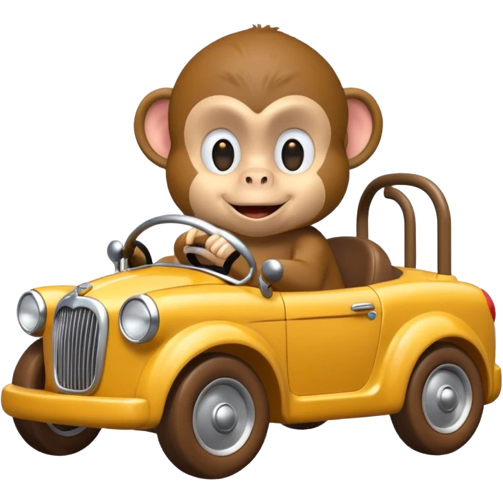 monkey pretending to drive emoji