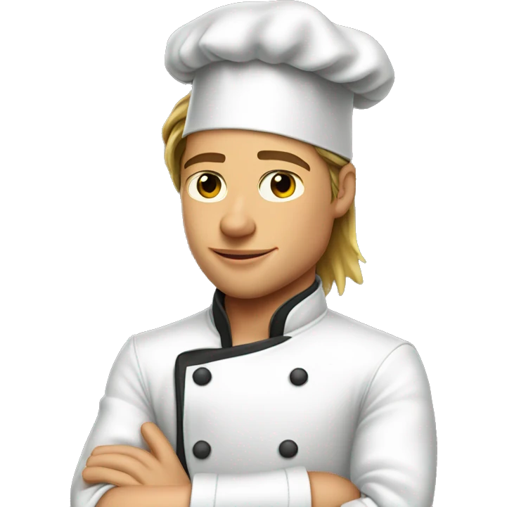 young brad pitt as a chef, rolling up his sleeves emoji