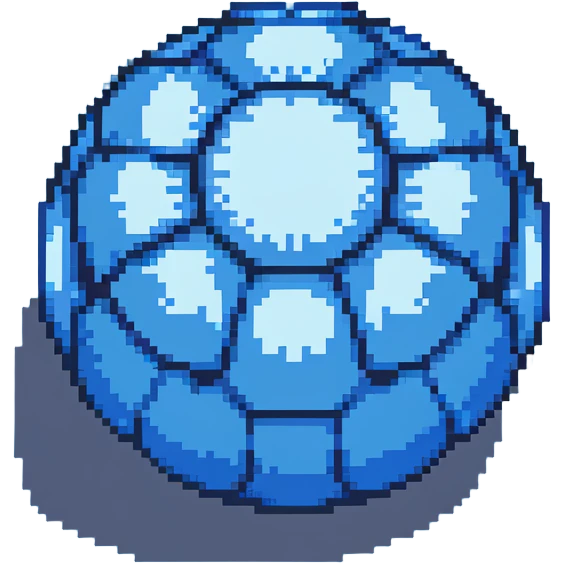 Blue digital bomb, round bomb body with blue highlights and details, no timer, sleek design, pixel art style emoji