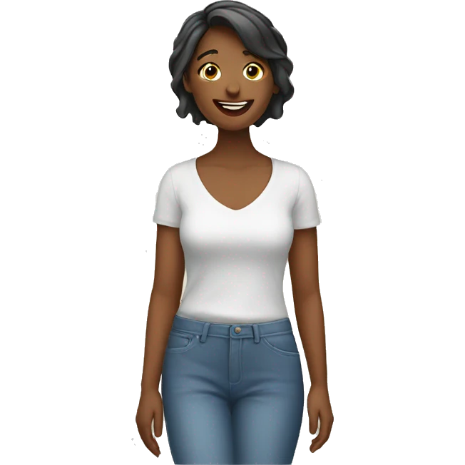 woman enjoying emoji