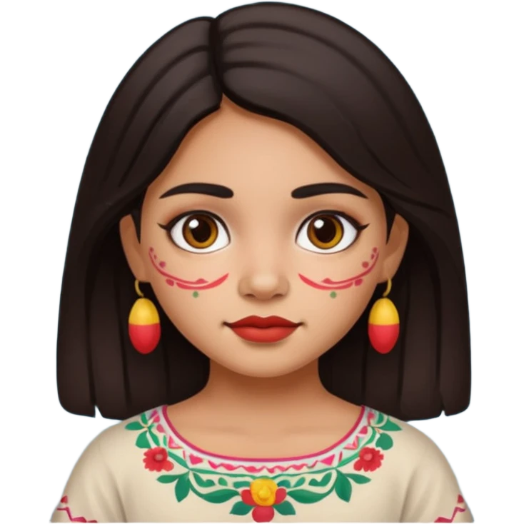 mexican cute girl painted face emoji