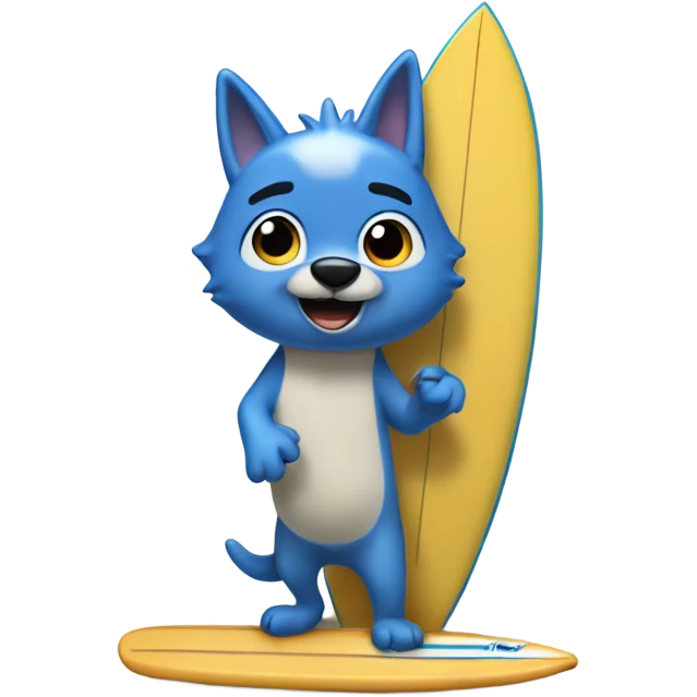 Bluey on a surfboard  emoji