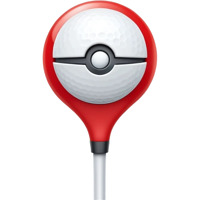 Pokeball-pokemon on a golf tee emoji