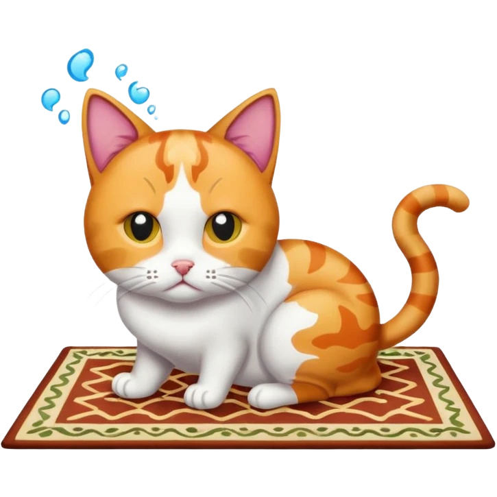 Cat that is throwing up on the carpet emoji