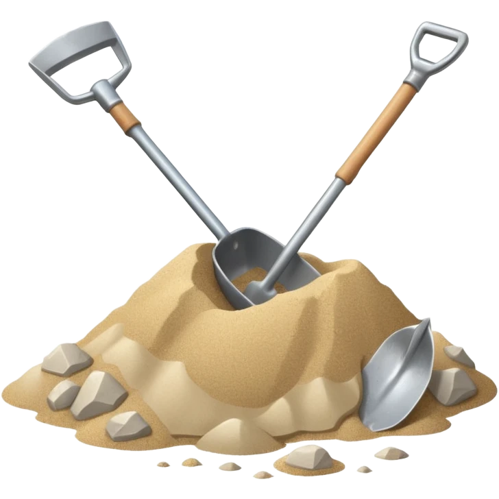 pile of sand with a shovel clabber emoji