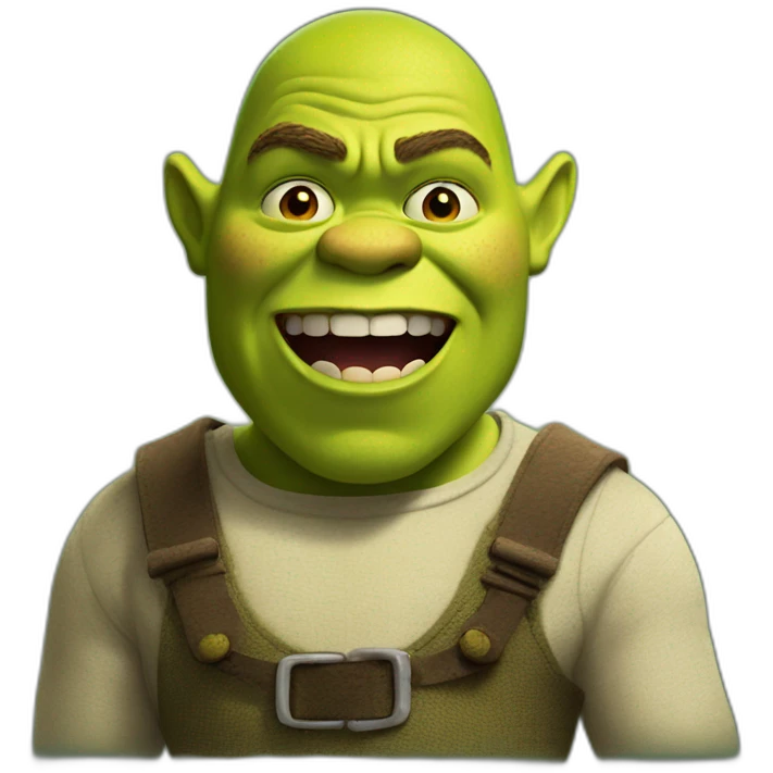 Shrek screaming at a kid emoji