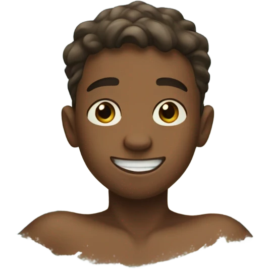 brown boy swimming with waves emoji