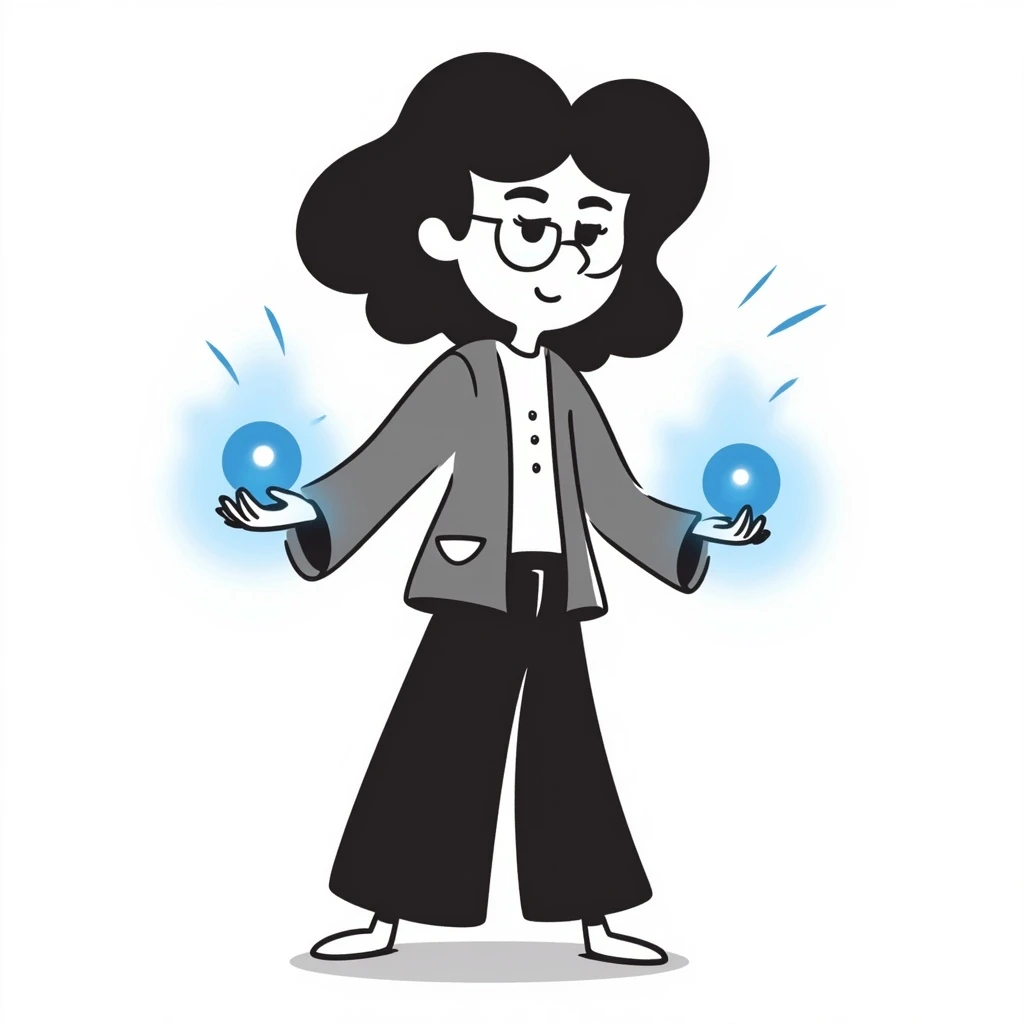 Magic woman with magic ball blue emoji