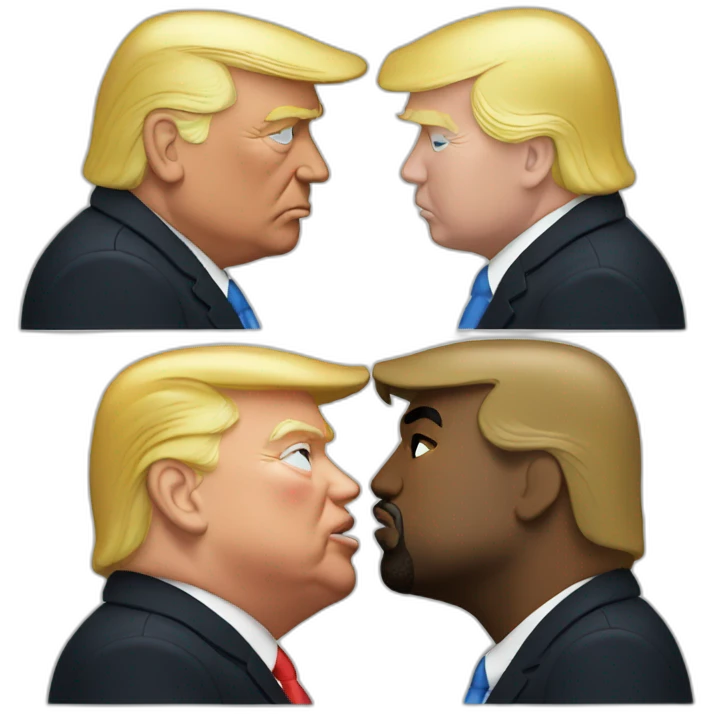 trump kissing kanye emoji