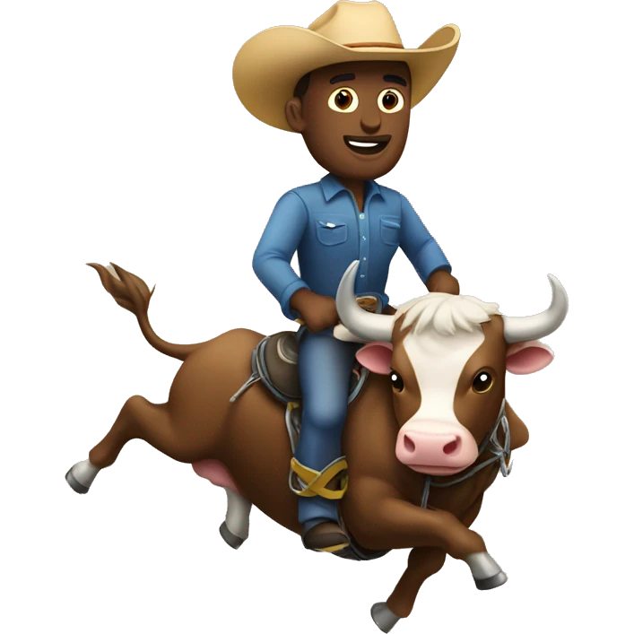 Man bull riding with gi on emoji