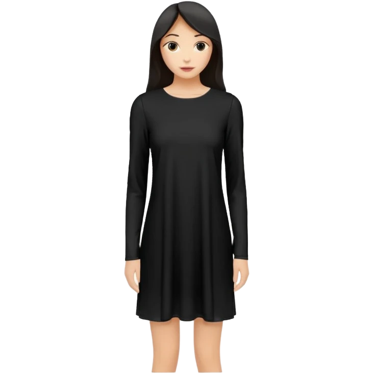 plain isolated black long sleeve shift dress emoji