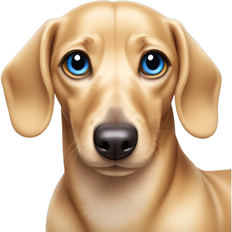Light colored mini weiner dog blonde blue eyes  emoji