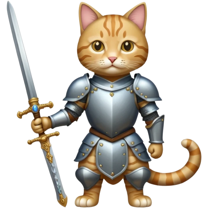 full body cat in armor emoji