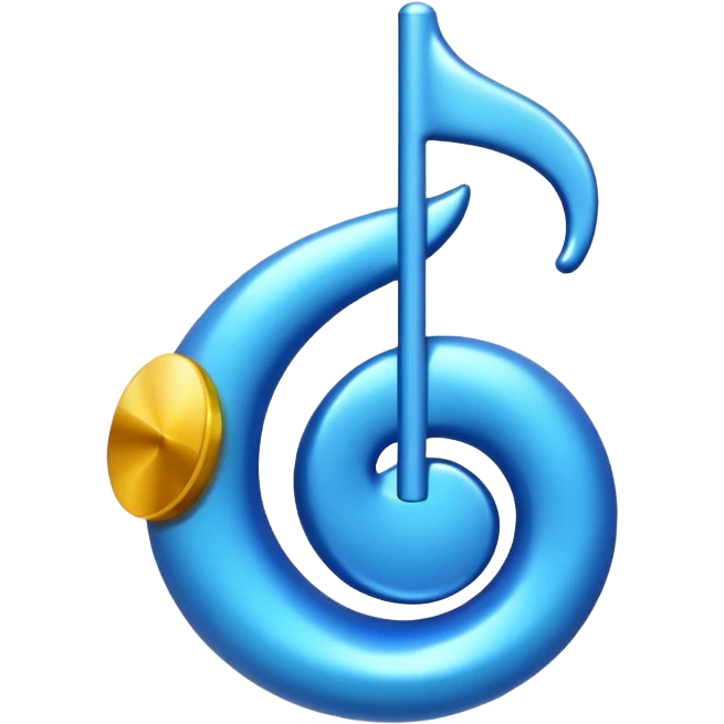 Nota musical en azul emoji