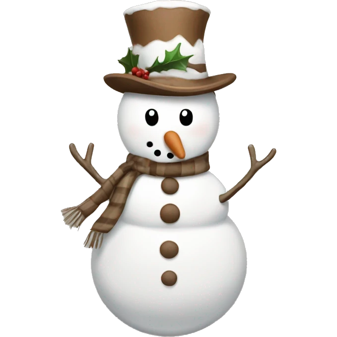 Brown and white asthetic snowman emoji